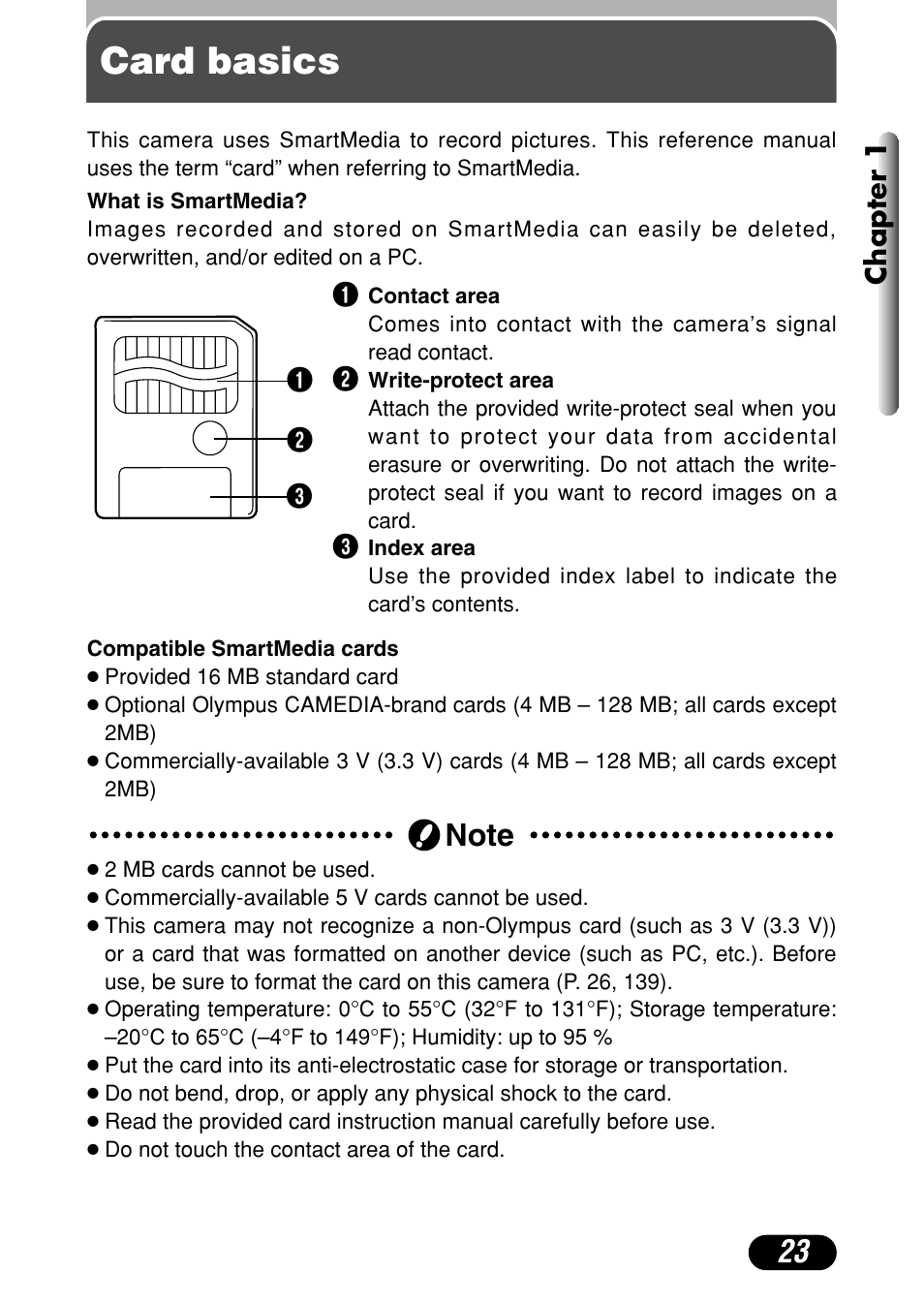 Card basics, Chapter 1 | Olympus C-4000 Zoom User Manual | Page 24 / 245