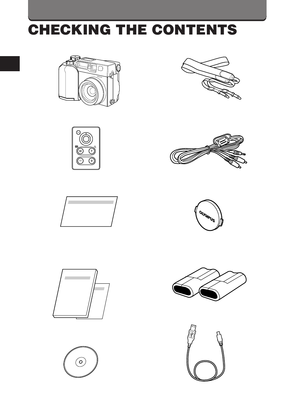 Checking the contents | Olympus C-3000ZOOM User Manual | Page 22 / 75