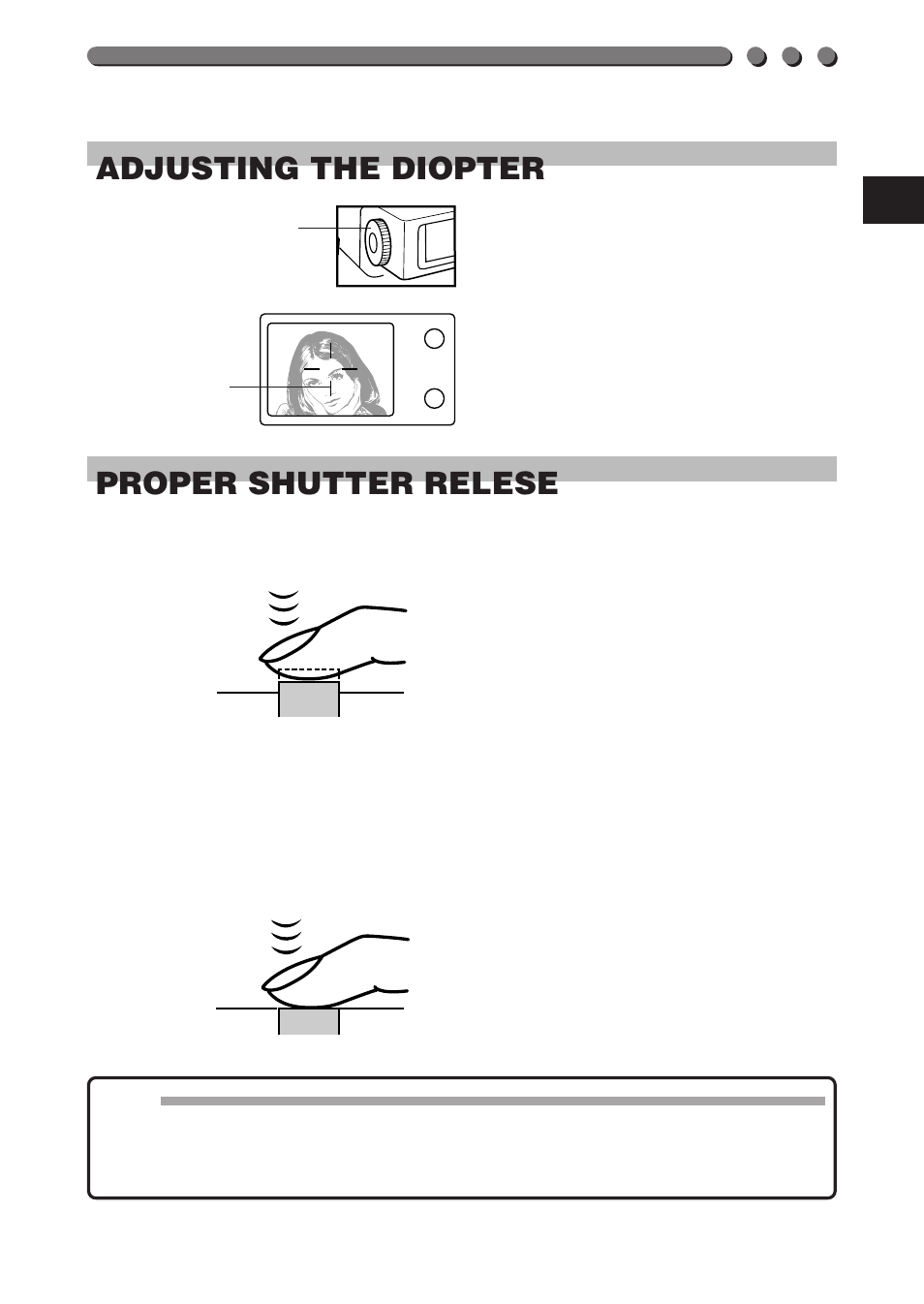 39 adjusting the diopter, Proper shutter relese | Olympus C-3000ZOOM User Manual | Page 39 / 75