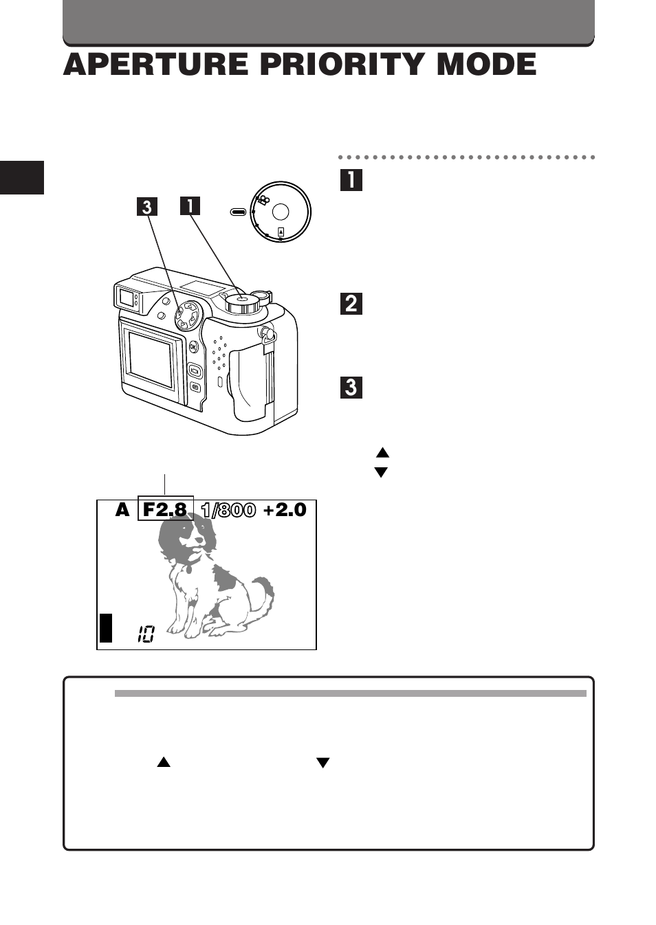 Aperture priority mode | Olympus C-3000ZOOM User Manual | Page 58 / 75