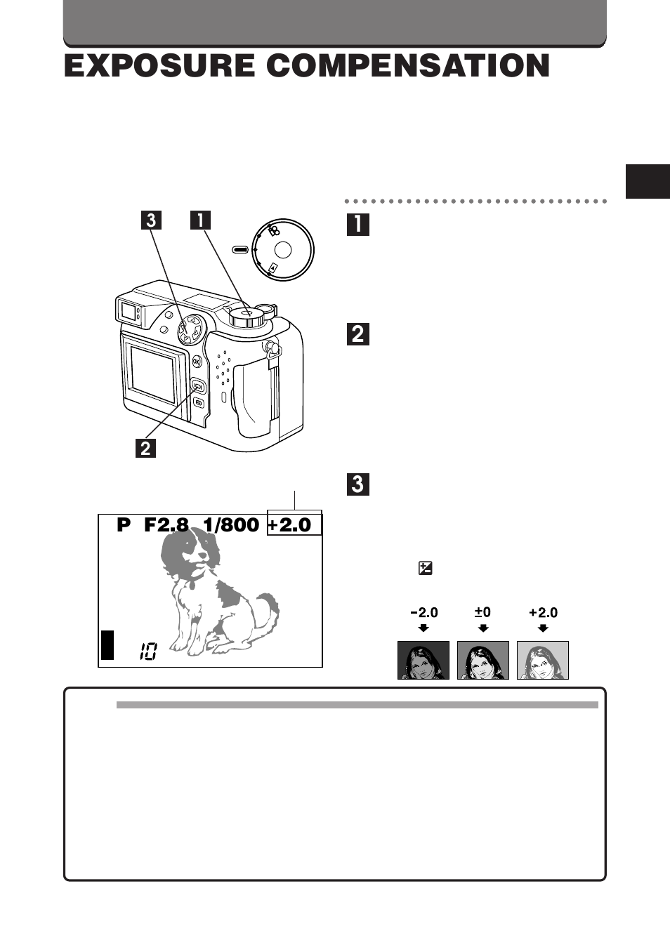 Exposure compensation | Olympus C-3000ZOOM User Manual | Page 63 / 75