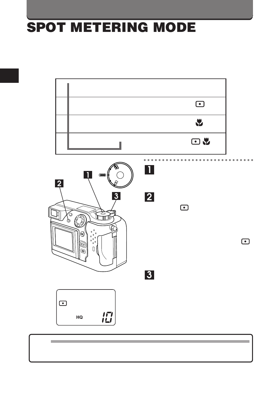 Spot metering mode | Olympus C-3000ZOOM User Manual | Page 68 / 75