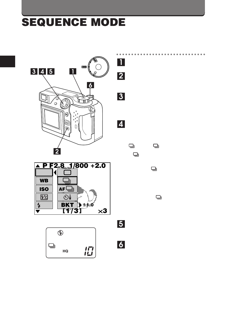 Sequence mode | Olympus C-3000ZOOM User Manual | Page 74 / 75