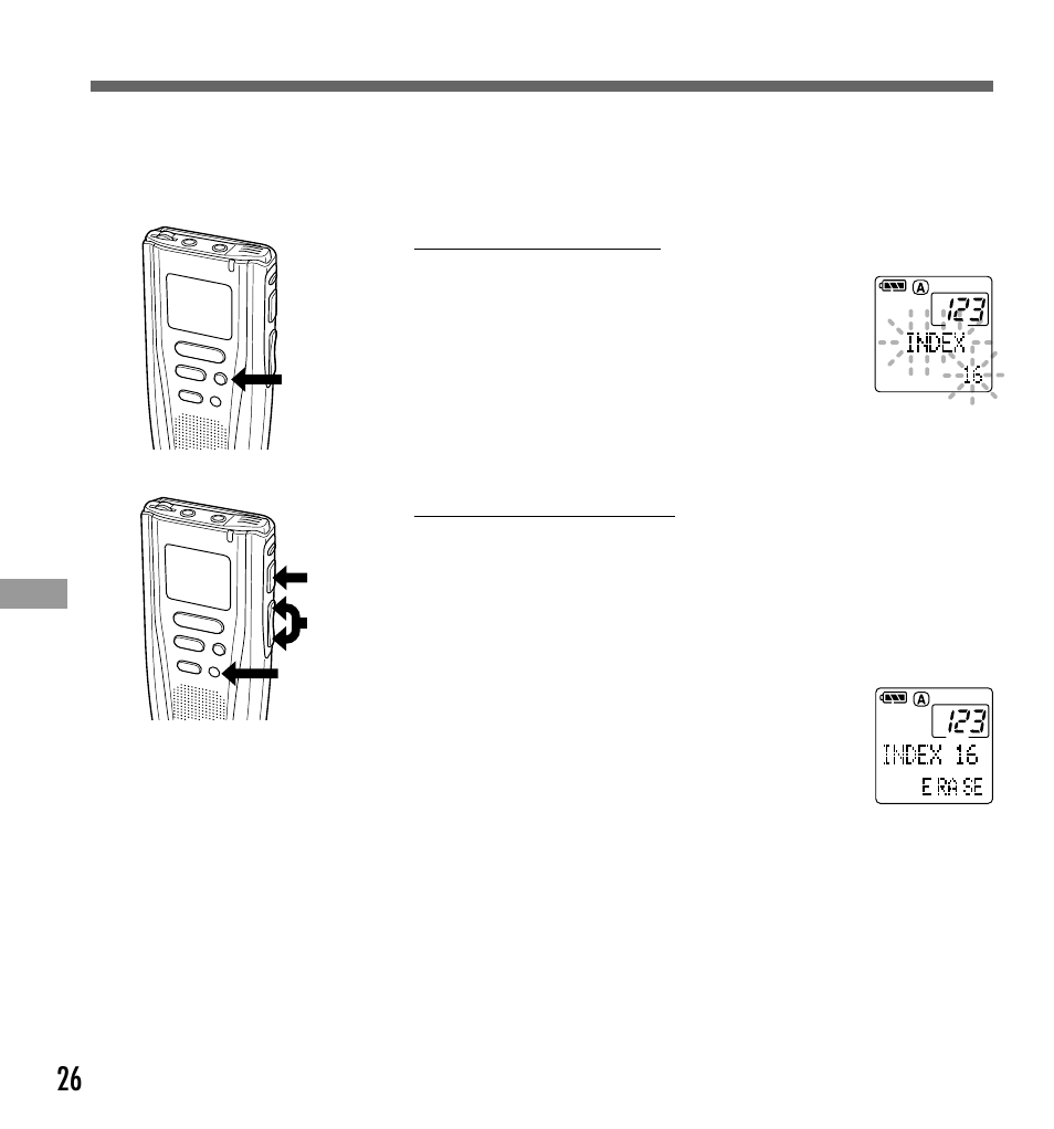Index marks | Olympus DS2000 User Manual | Page 26 / 44
