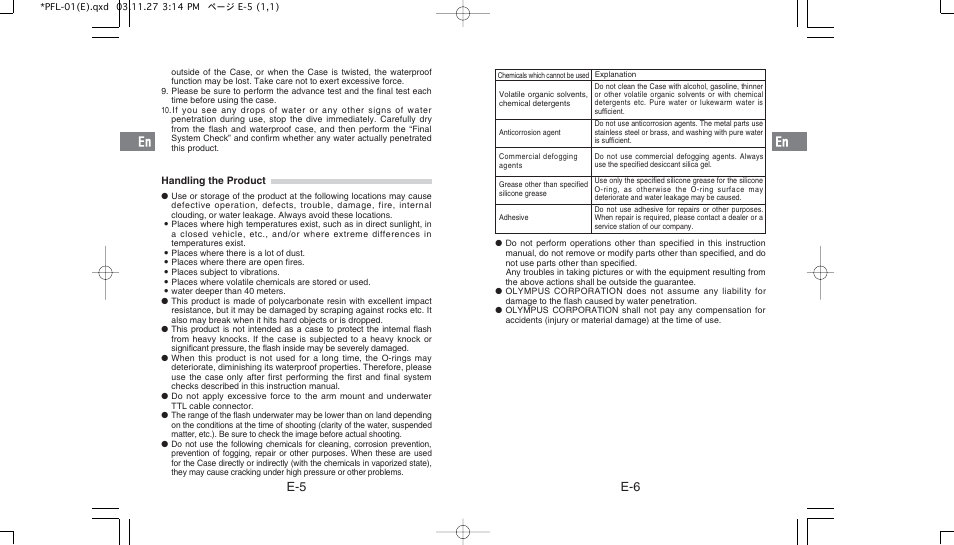 E-6 e-5 | Olympus PFL-01 User Manual | Page 4 / 19