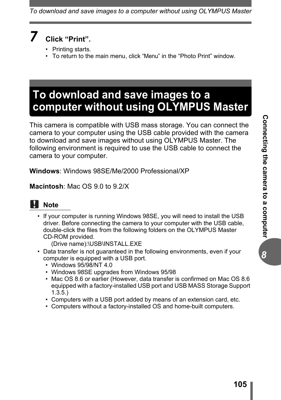 Olympus master | Olympus CAMEDIA C480 User Manual | Page 105 / 138