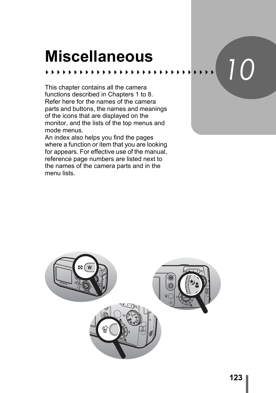 10 miscellaneous, Miscellaneous, P. 123 | Olympus CAMEDIA C480 User Manual | Page 123 / 138