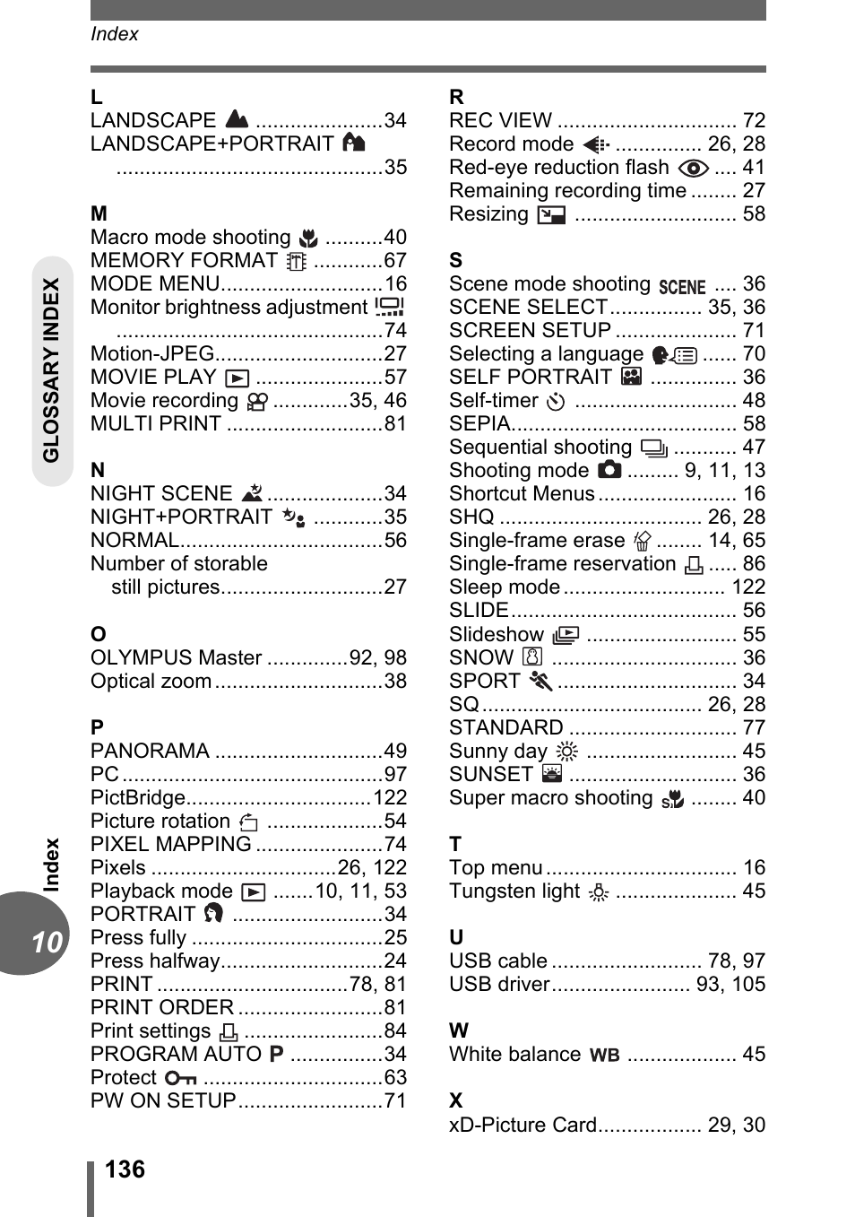 Olympus CAMEDIA C480 User Manual | Page 136 / 138