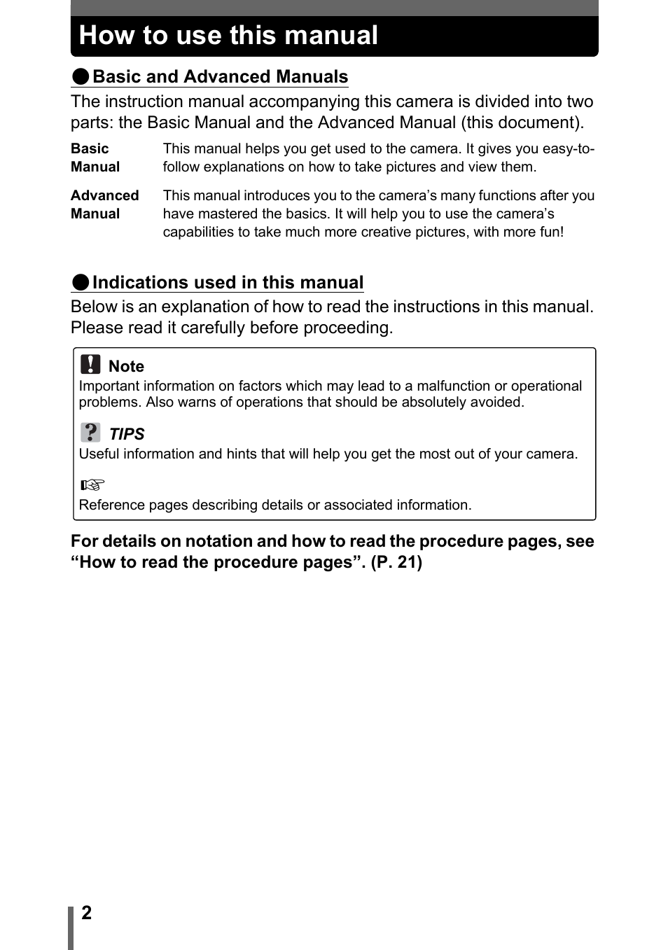 How to use this manual | Olympus CAMEDIA C480 User Manual | Page 2 / 138