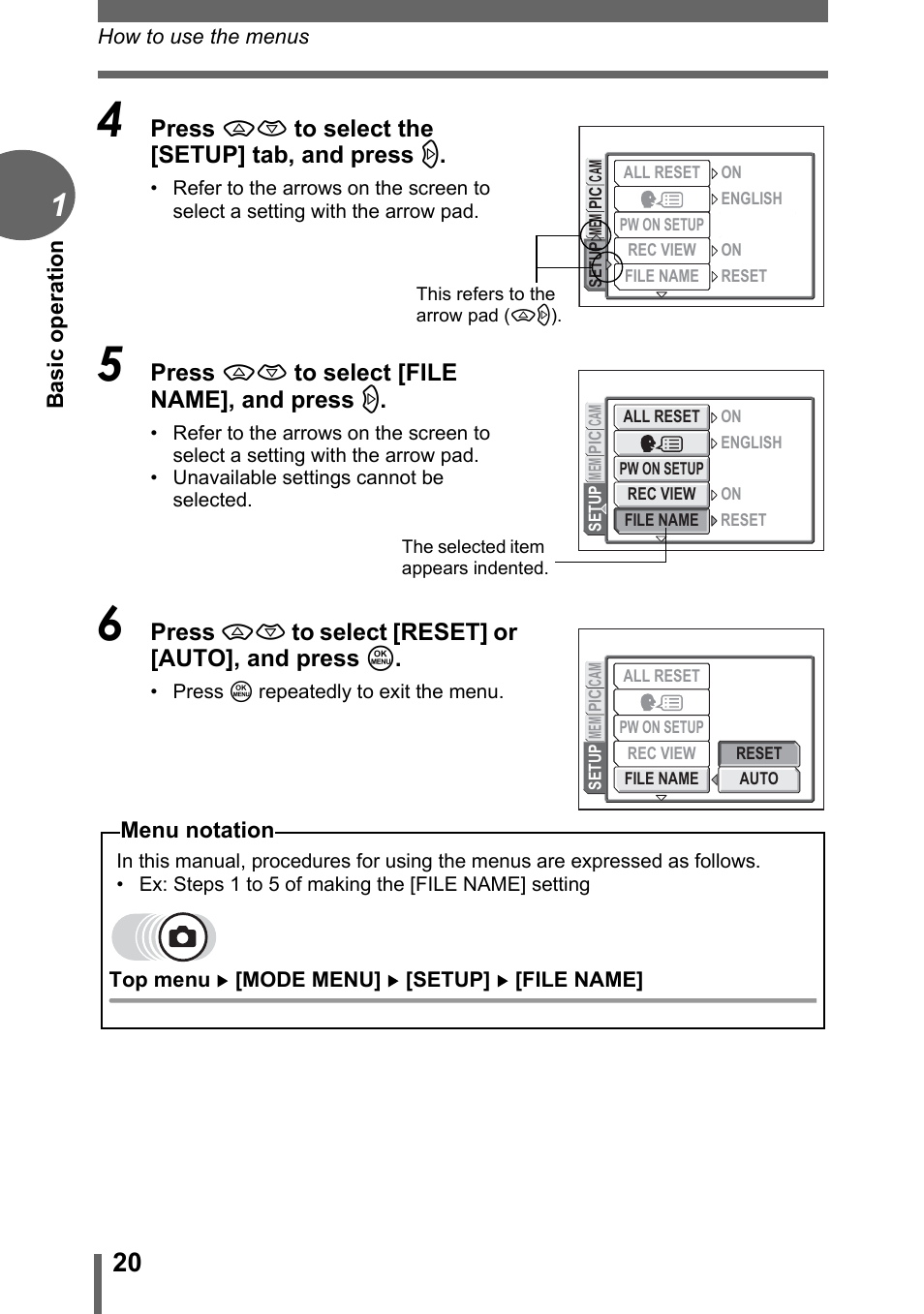 Olympus CAMEDIA C480 User Manual | Page 20 / 138