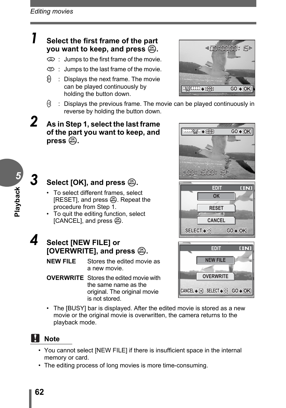 Olympus CAMEDIA C480 User Manual | Page 62 / 138