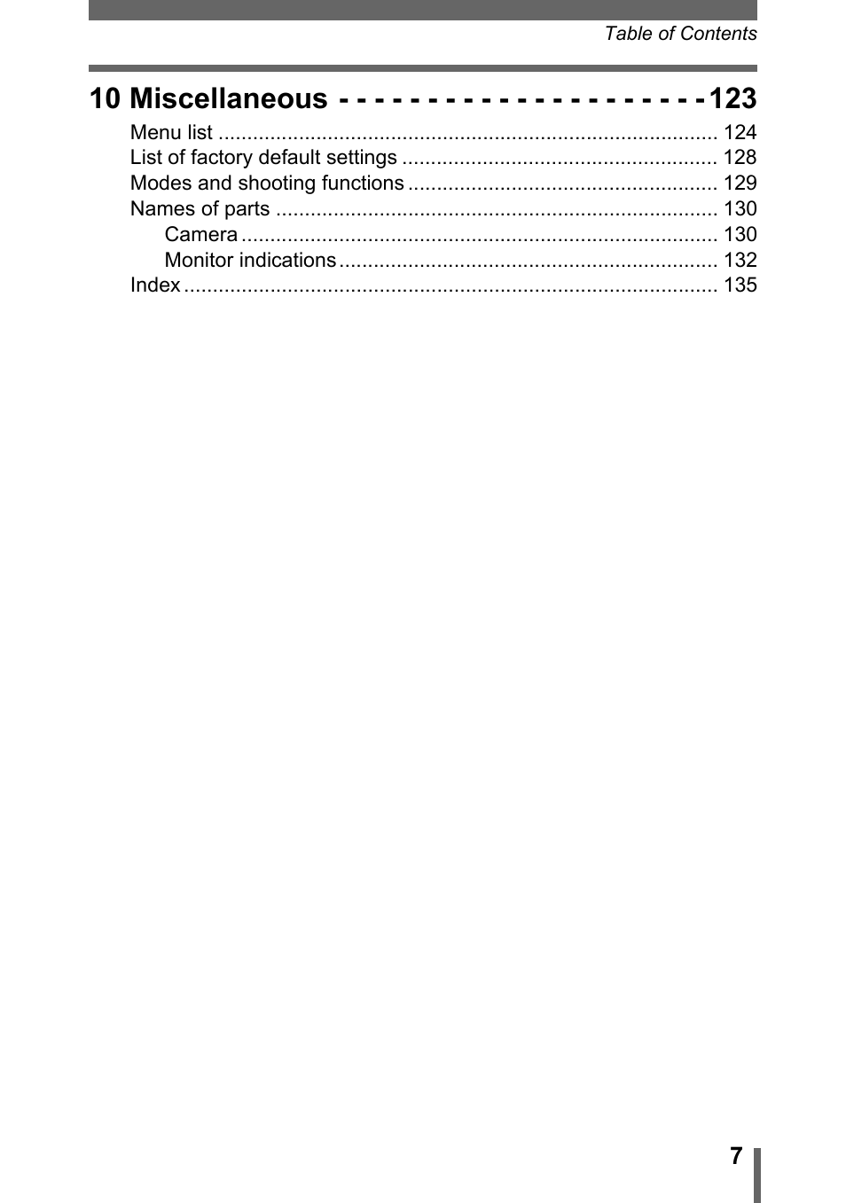 10 miscellaneous | Olympus CAMEDIA C480 User Manual | Page 7 / 138