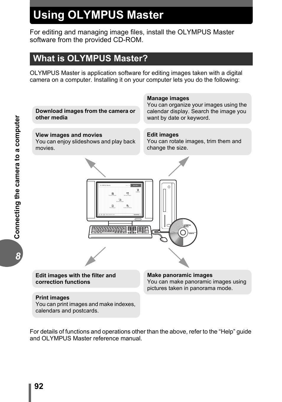 Using olympus master, What is olympus master | Olympus CAMEDIA C480 User Manual | Page 92 / 138