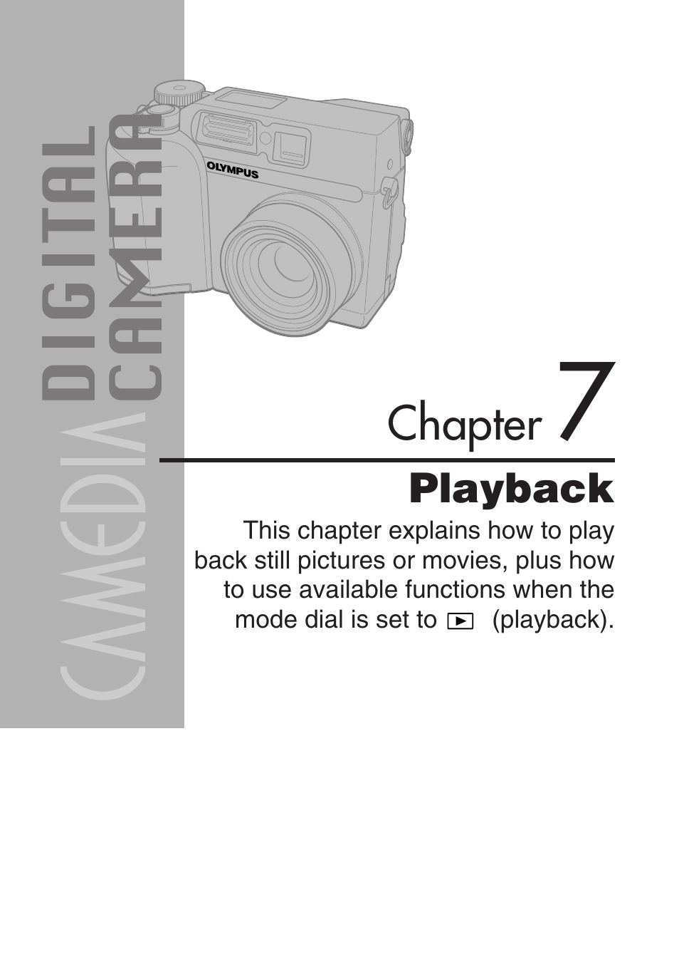 Chapter 7 playback, Playback, Chapter | Olympus C-3020 Zoom User Manual | Page 129 / 206