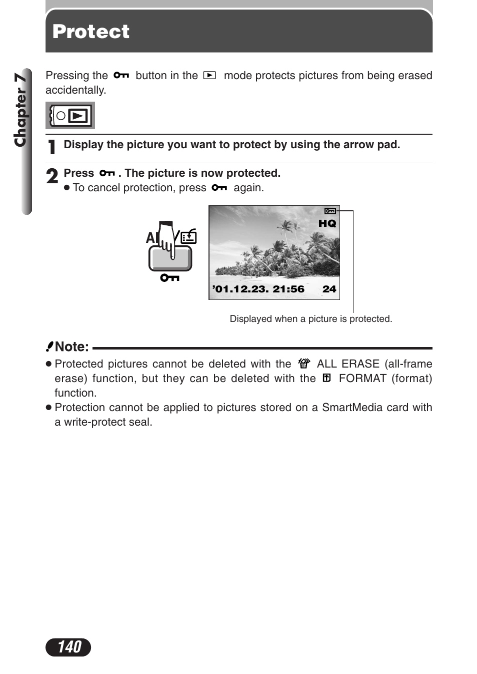 Protect, Chapter 7 | Olympus C-3020 Zoom User Manual | Page 140 / 206