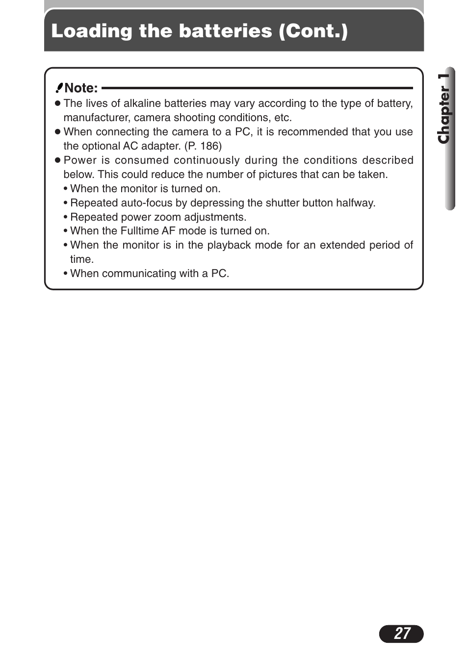 Loading the batteries (cont.) | Olympus C-3020 Zoom User Manual | Page 27 / 206