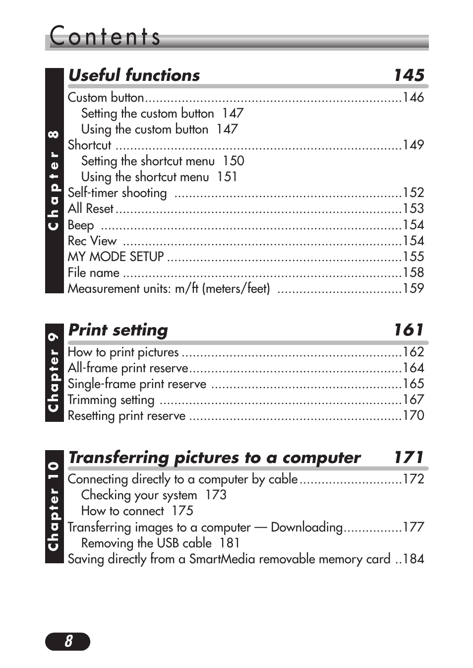 Olympus C-3020 Zoom User Manual | Page 8 / 206