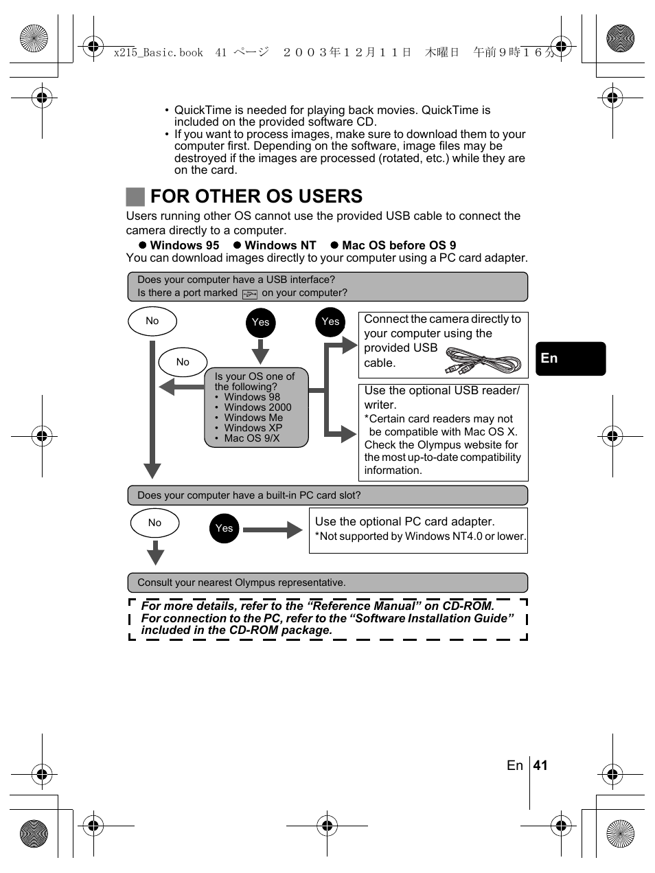 Jfor other os users | Olympus X-350 en User Manual | Page 41 / 180