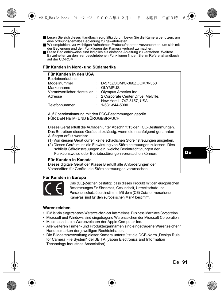 Olympus X-350 en User Manual | Page 91 / 180