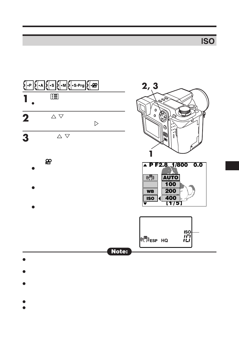 Changing the iso | Olympus C-2100 User Manual | Page 101 / 212