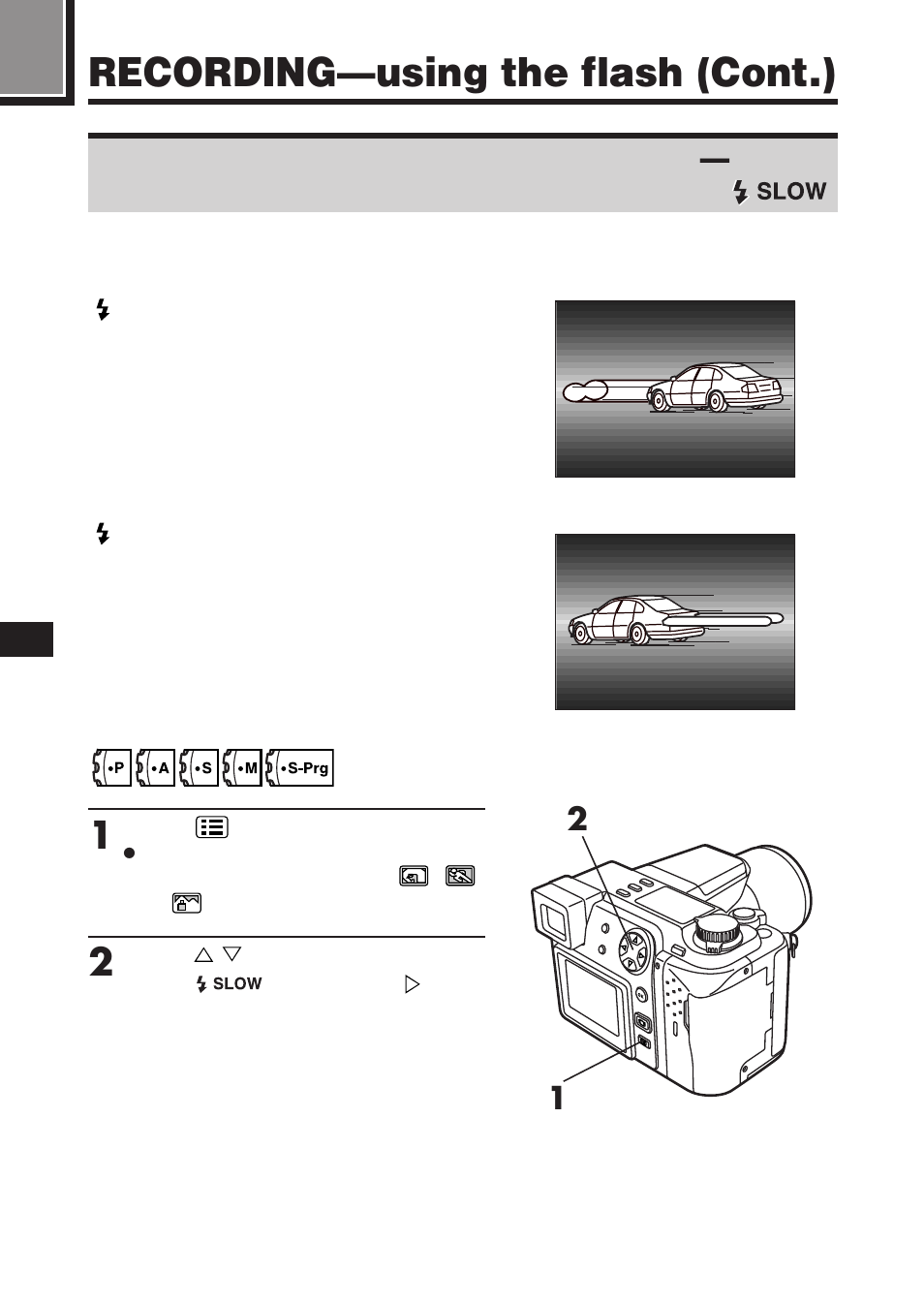 Recording—using the flash (cont.) | Olympus C-2100 User Manual | Page 110 / 212