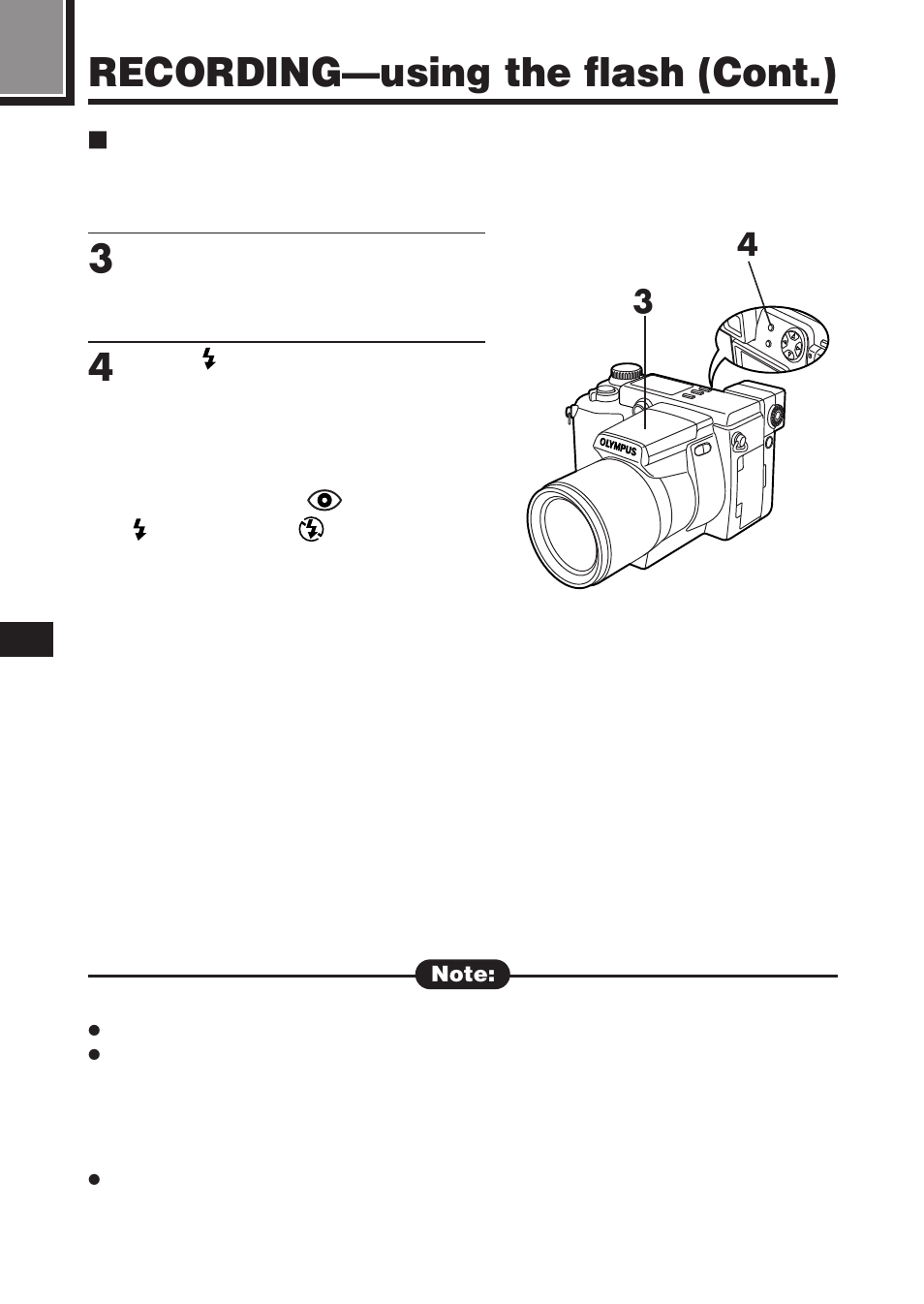 Recording—using the flash (cont.) | Olympus C-2100 User Manual | Page 114 / 212