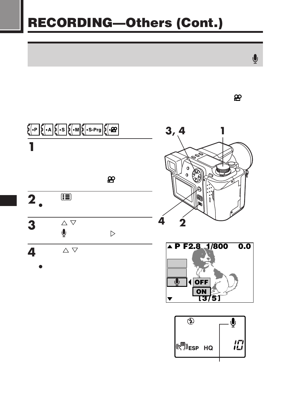 Recording—others (cont.) | Olympus C-2100 User Manual | Page 122 / 212