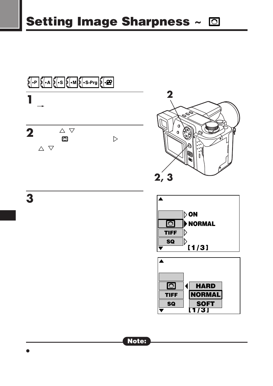 Setting image sharpness | Olympus C-2100 User Manual | Page 152 / 212