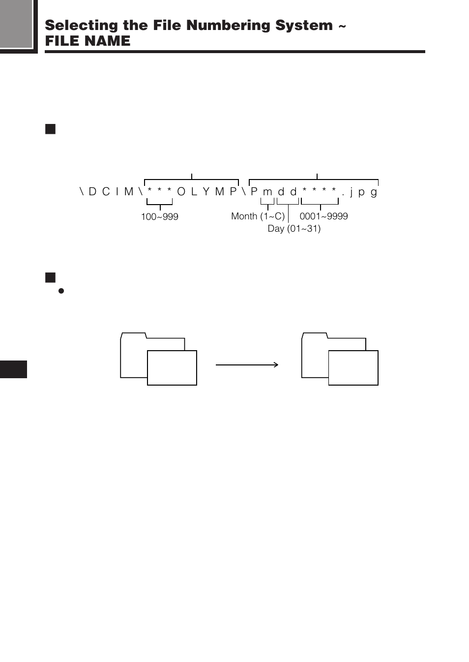 Selecting the file numbering system ~ file name | Olympus C-2100 User Manual | Page 160 / 212