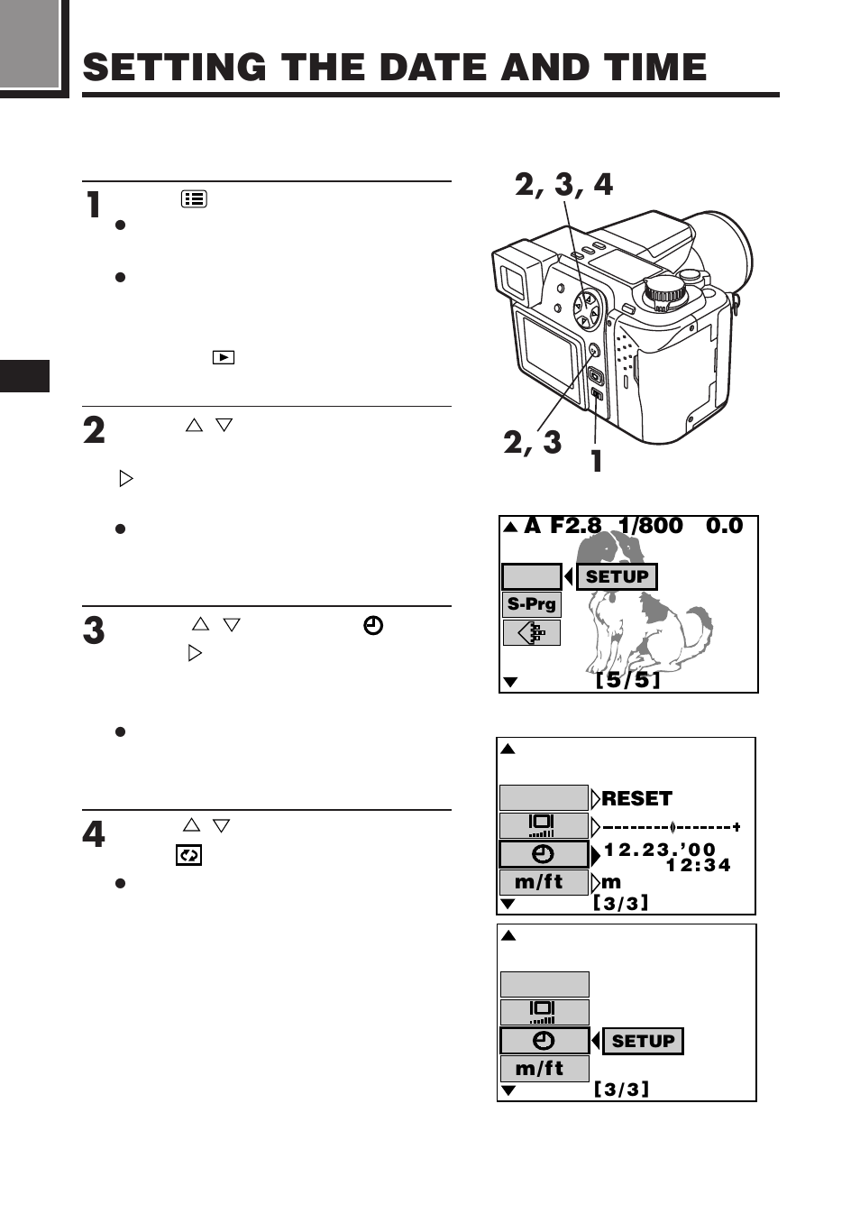 Setting the date and time | Olympus C-2100 User Manual | Page 54 / 212