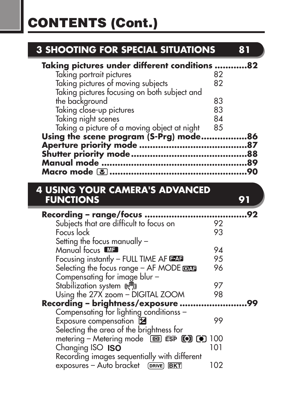 Contents (cont.) | Olympus C-2100 User Manual | Page 6 / 212