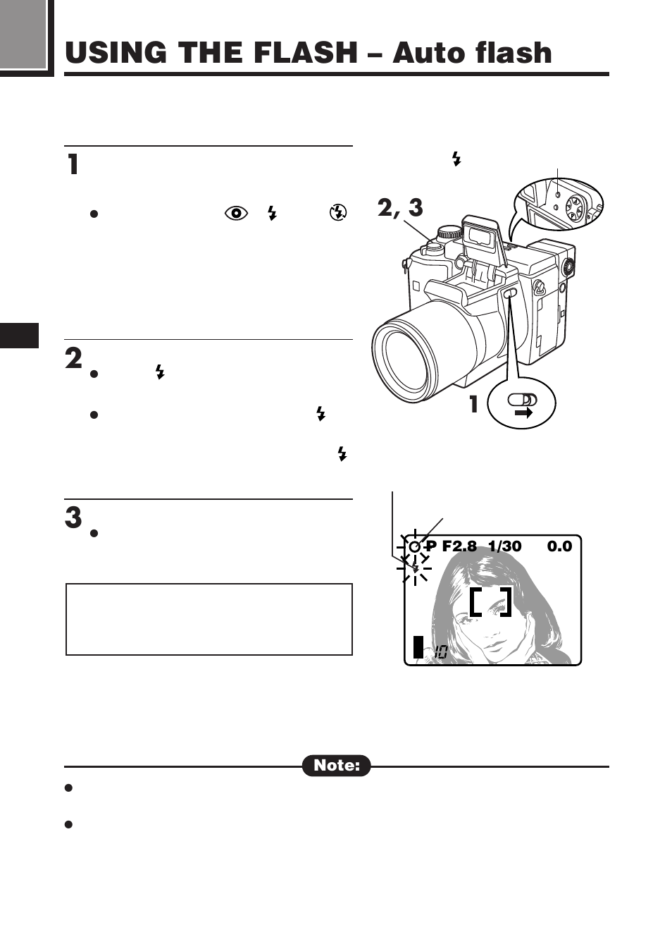 Using the flash – auto flash | Olympus C-2100 User Manual | Page 72 / 212