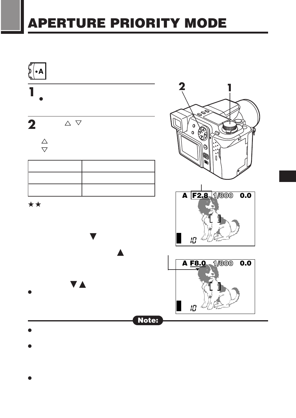 Aperture priority mode | Olympus C-2100 User Manual | Page 87 / 212