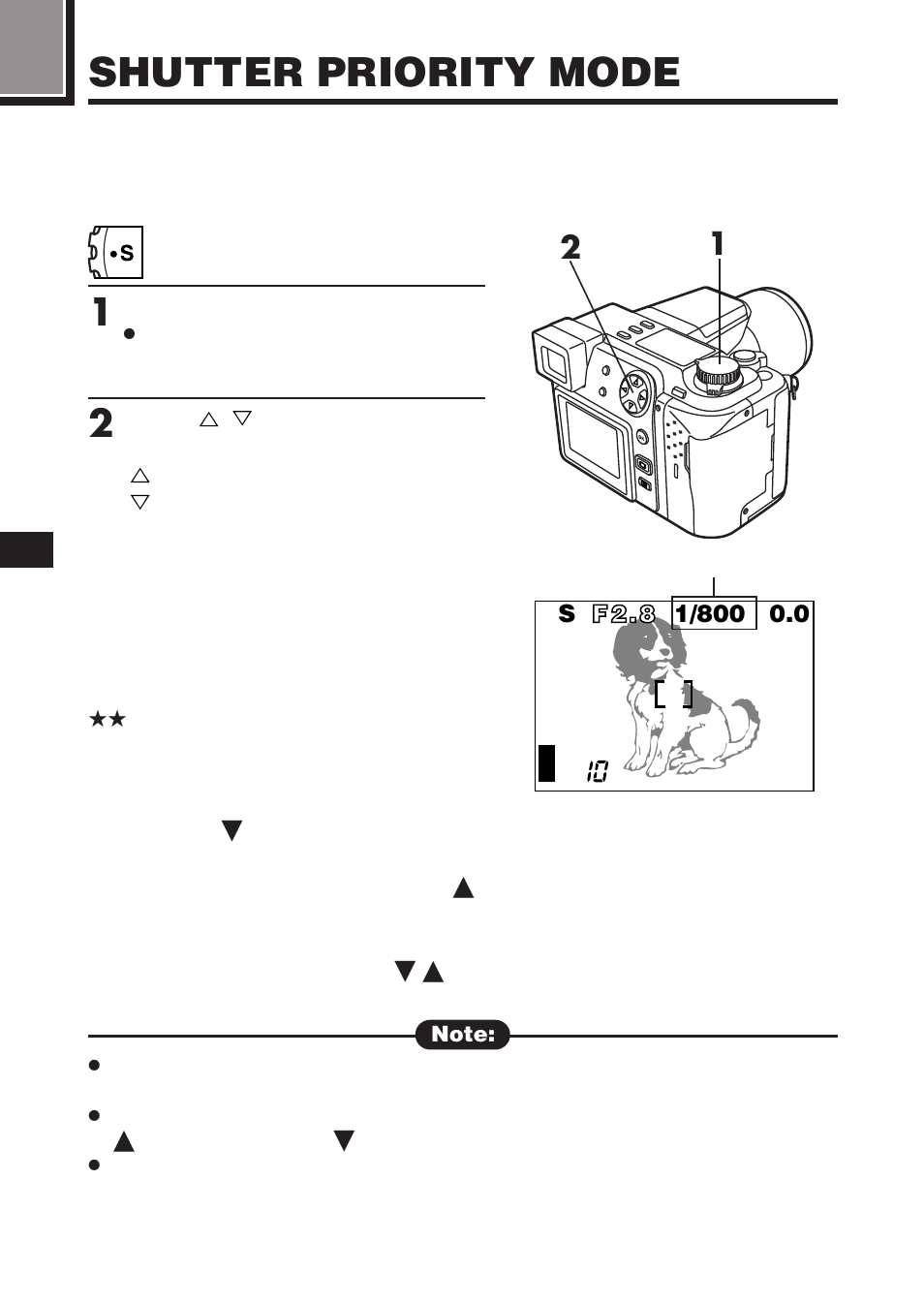 Shutter priority mode | Olympus C-2100 User Manual | Page 88 / 212