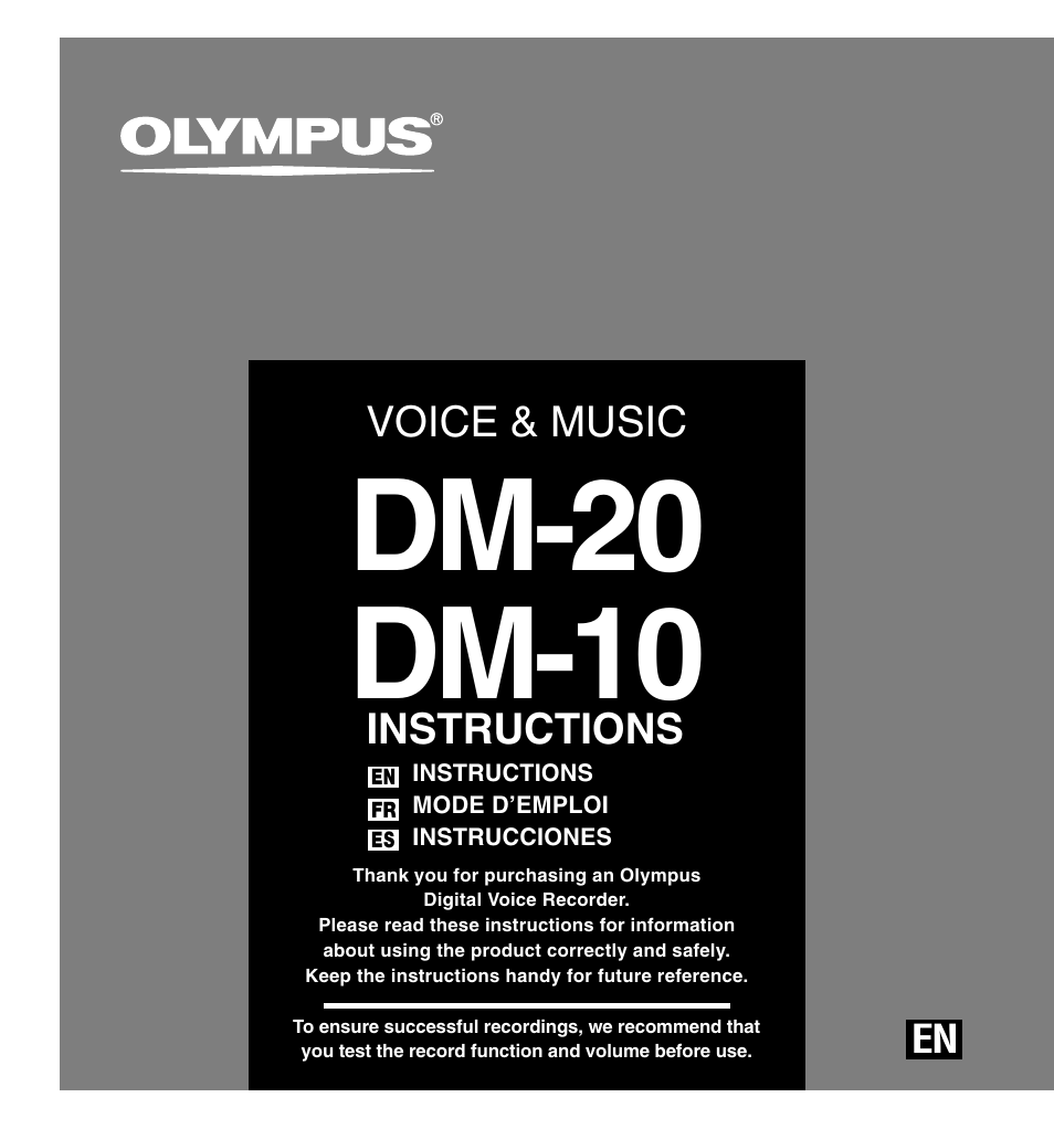 Olympus DM-20 User Manual | 188 pages