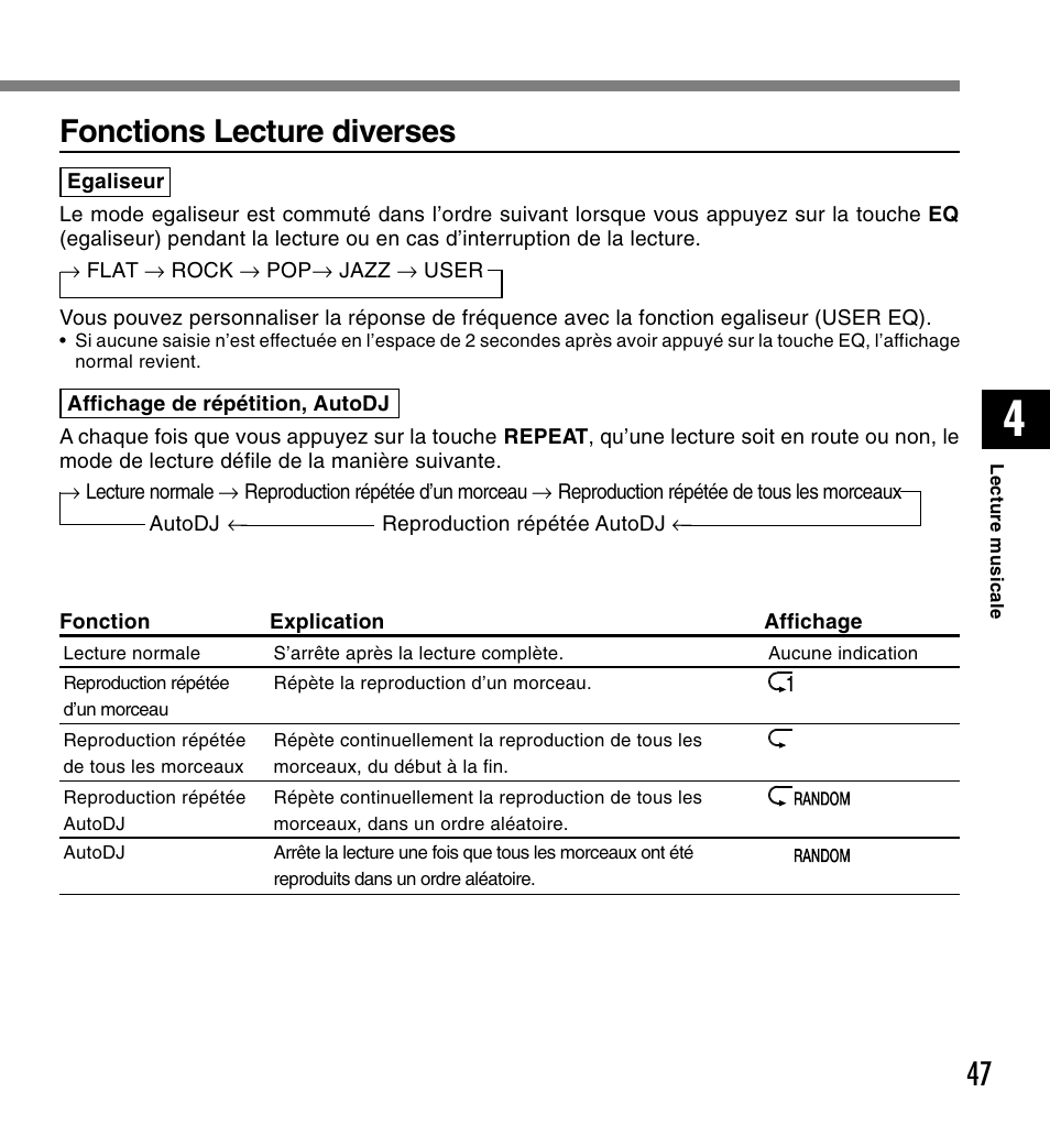 Fonctions lecture diverses | Olympus DM-20 User Manual | Page 109 / 188