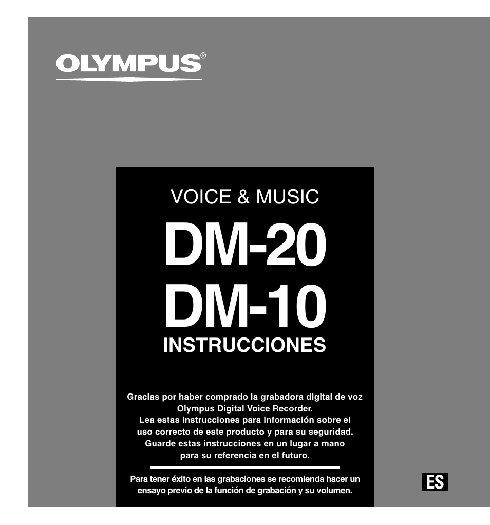 Dm-20 dm-10, Voice & music, Instrucciones | Olympus DM-20 User Manual | Page 125 / 188