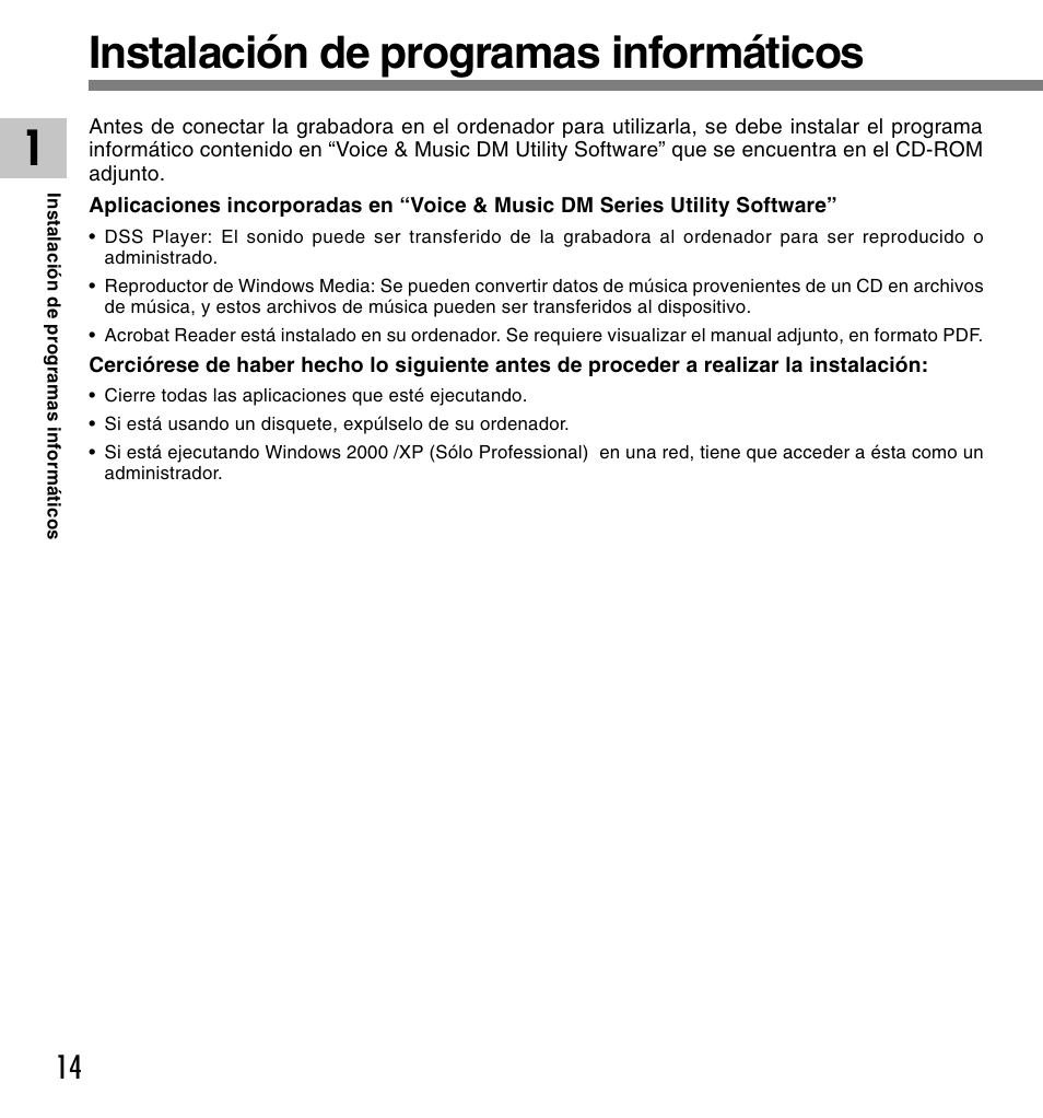 Instalación de programas informáticos | Olympus DM-20 User Manual | Page 138 / 188