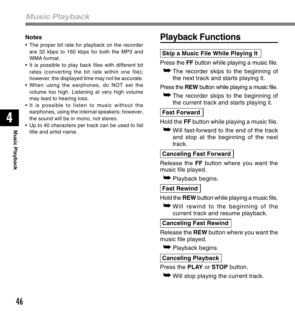 Playback functions | Olympus DM-20 User Manual | Page 46 / 188