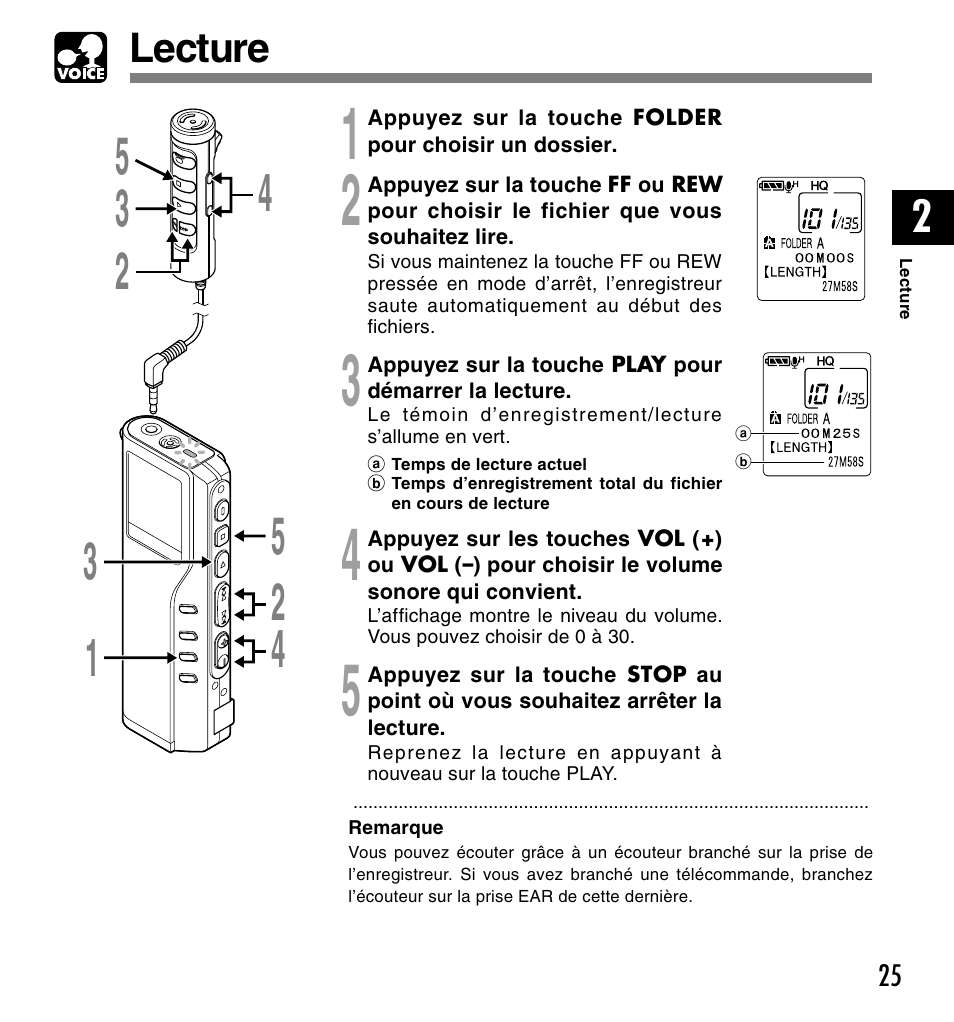Lecture | Olympus DM-20 User Manual | Page 87 / 188