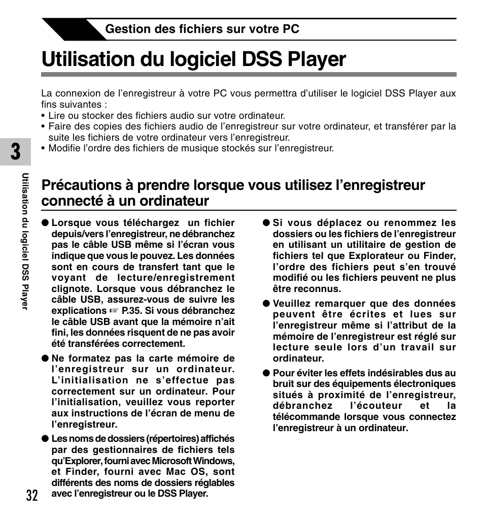 Utilisation du logiciel dss player | Olympus DM-20 User Manual | Page 94 / 188