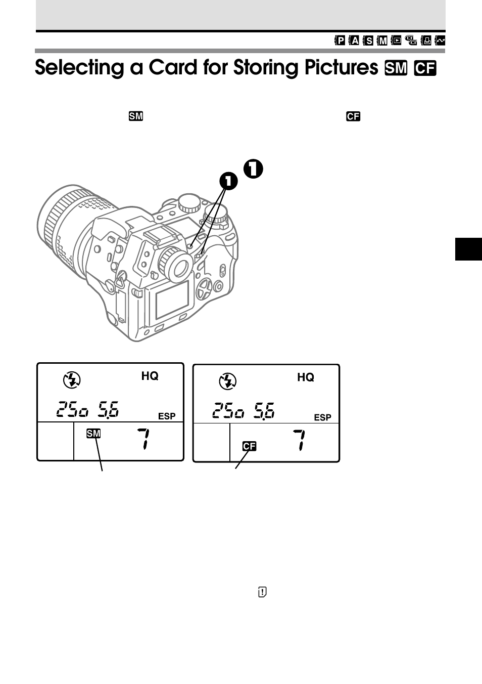 Selecting a card for storing pictures | Olympus CAMEDIA E 10 User Manual | Page 123 / 203