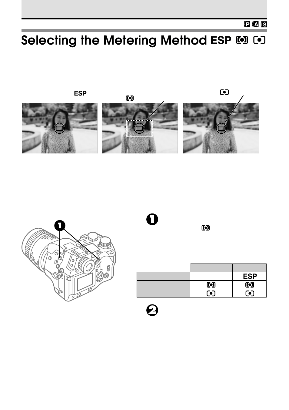 Selecting the metering method | Olympus CAMEDIA E 10 User Manual | Page 80 / 203