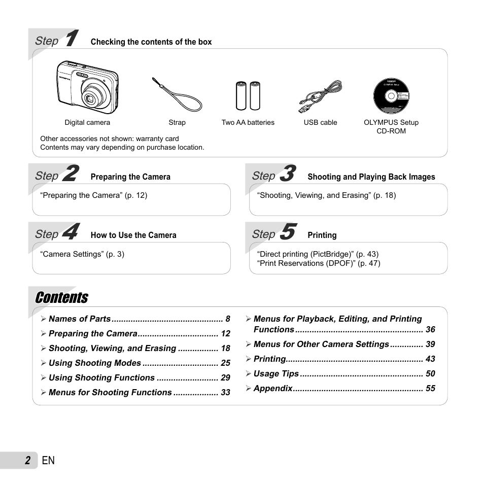 Olympus T-10 User Manual | Page 2 / 71