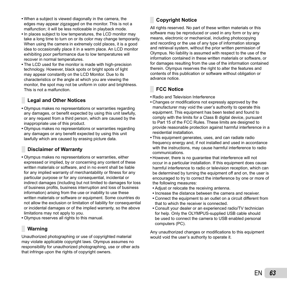 63 en | Olympus T-10 User Manual | Page 63 / 71