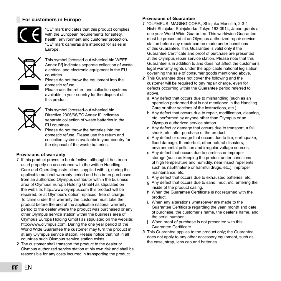 66 en | Olympus T-10 User Manual | Page 66 / 71