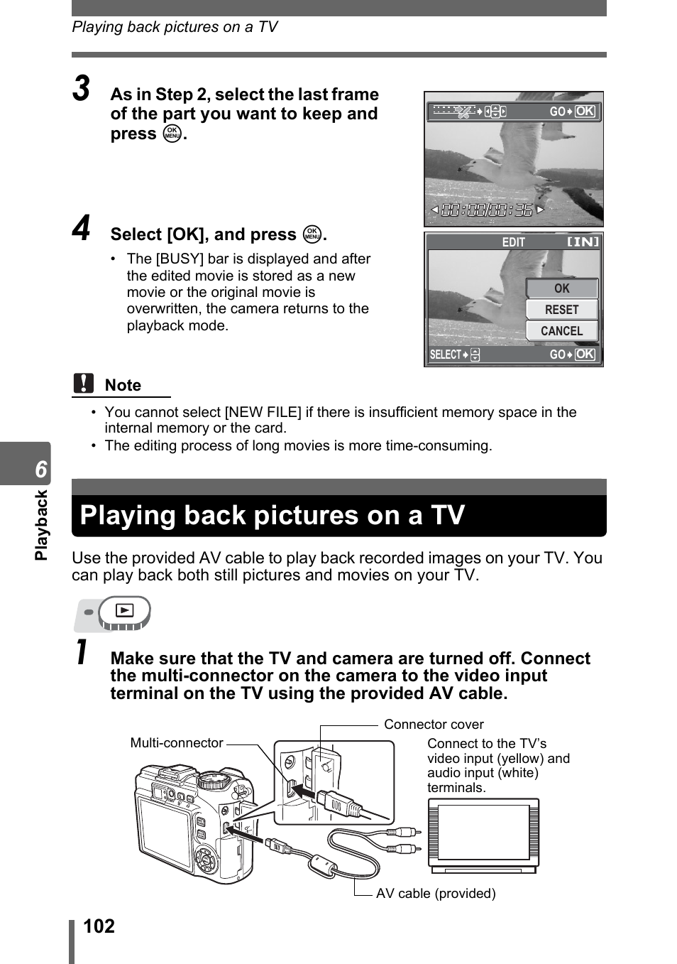 Playing back pictures on a tv | Olympus SP-310 User Manual | Page 102 / 195