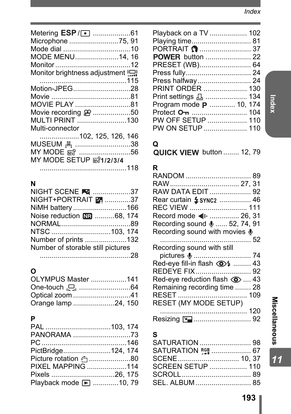 Olympus SP-310 User Manual | Page 193 / 195