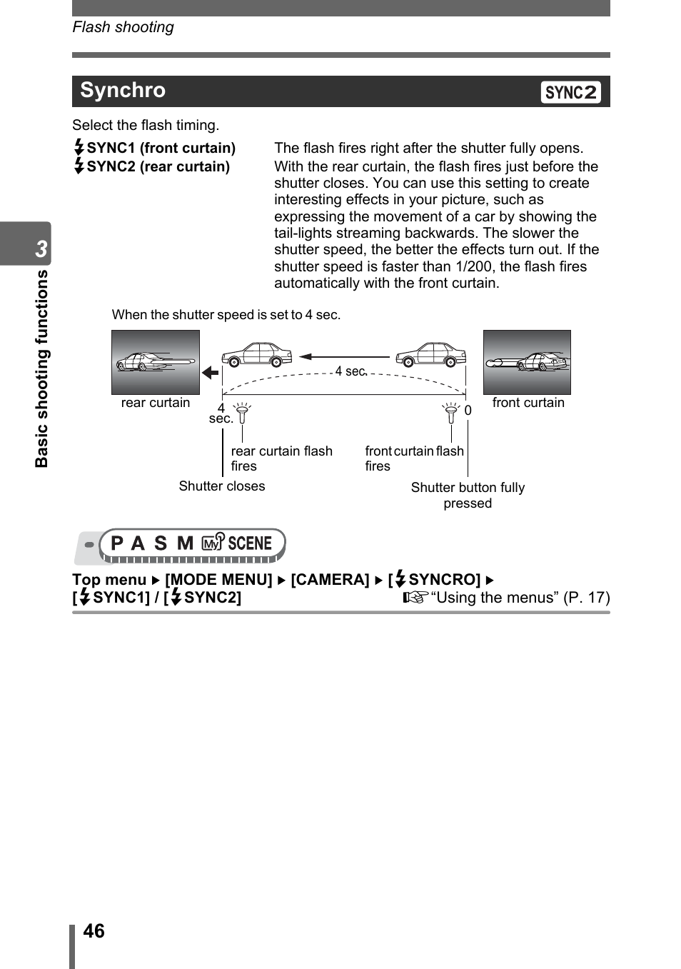 Synchro | Olympus SP-310 User Manual | Page 46 / 195