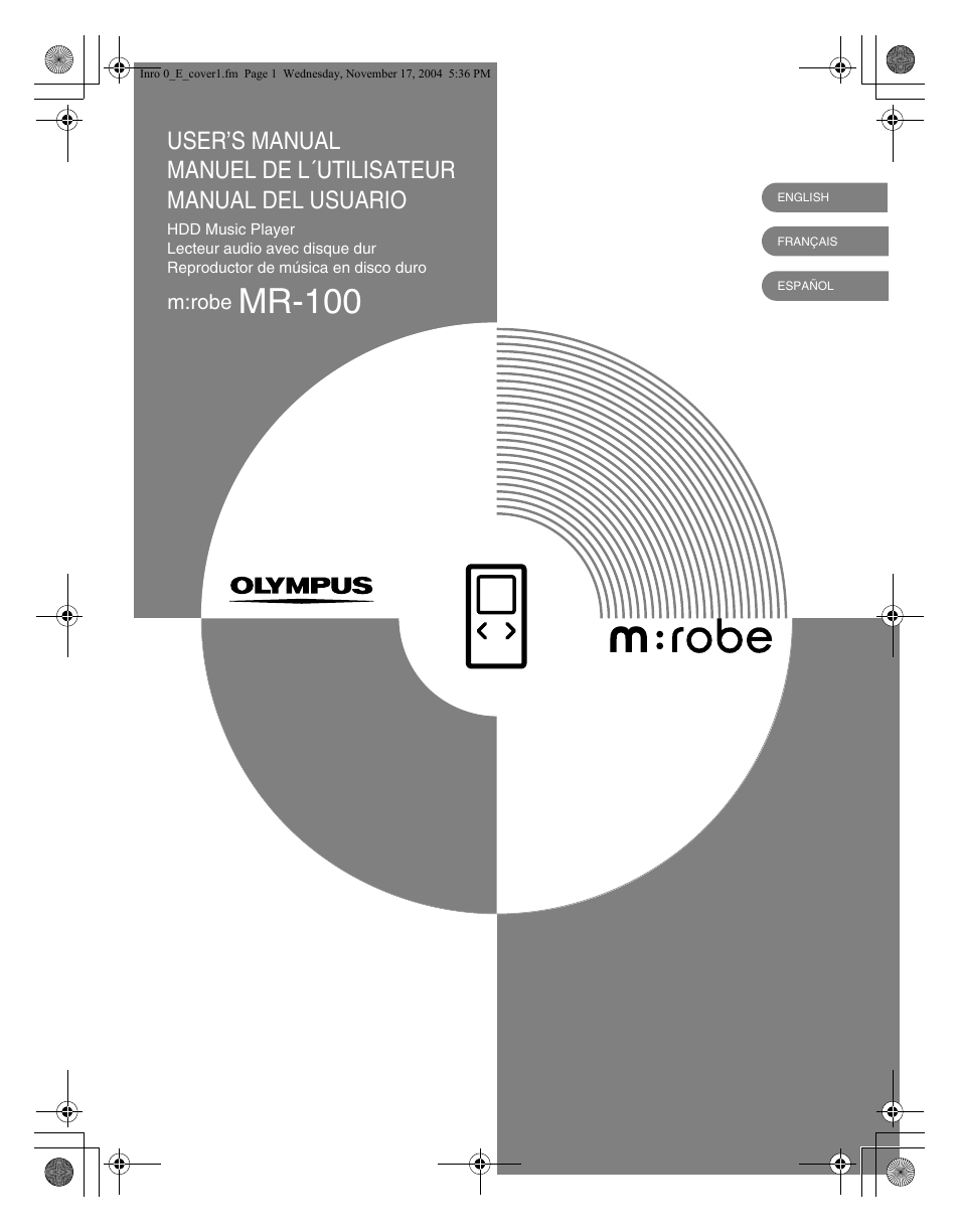 Olympus m:robe MR-100 User Manual | 180 pages